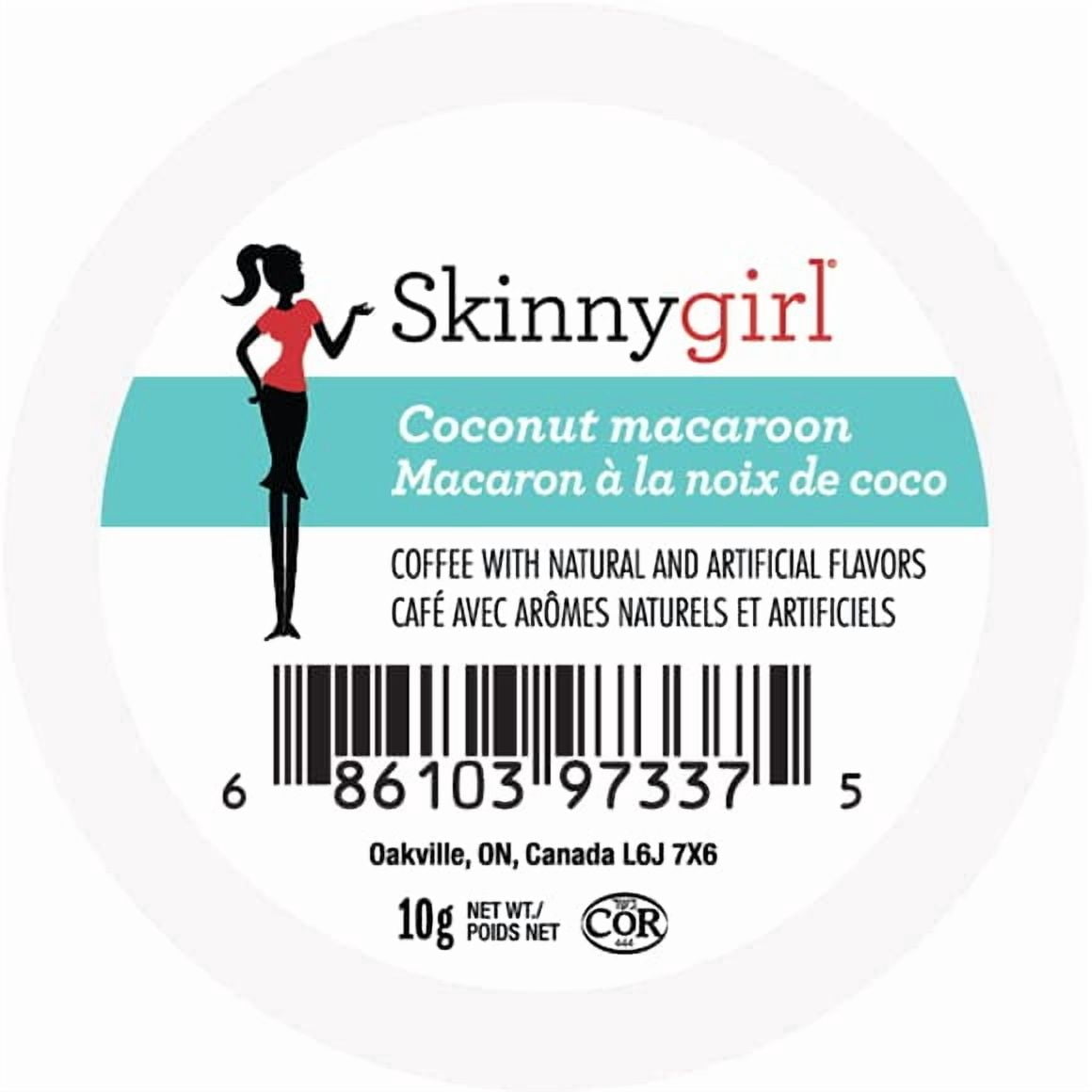 Skinnygirl Flavored Coffee Pods, Coconut Macaroon, Medium Roast Coffee in Single Serve Pods for Keurig K Cups Brewers, 24 Count Per Box, 2 Boxes