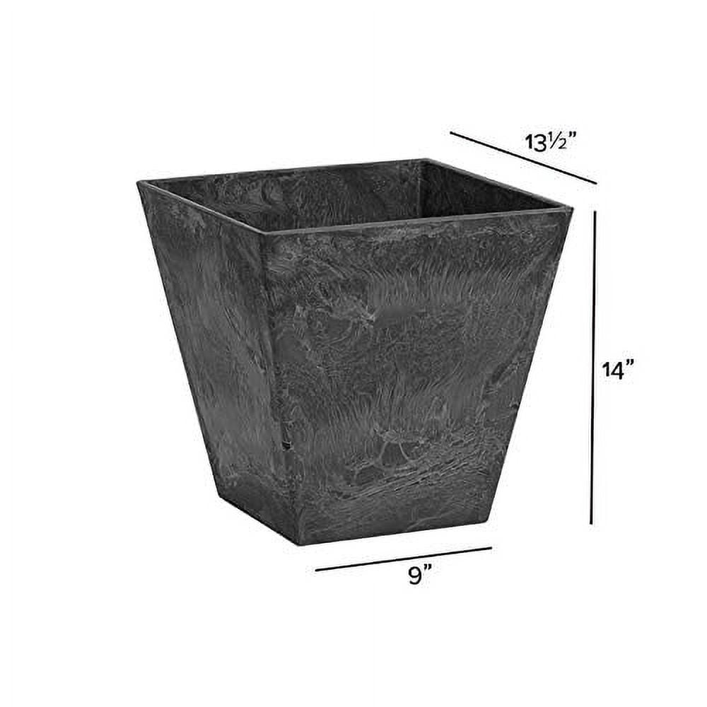 Root & Vessel Ella Square Planters, Black, 14"