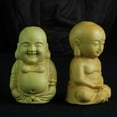 thumbnail image 3 of Yesbay Mini Unpainted Buddha Statues Wood Monk Figurine Home Decor, 3 of 8