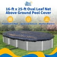thumbnail image 2 of Blue Wave 16' x 25' Black Oval Pool Cover with Cable and Metal Winch for Above-Ground Pools, 2 of 7