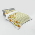 thumbnail image 3 of Ambesonne Floral Bedding Set 3 Pcs, Retro Swirled Flowers, Twin, Green Orange White, 3 of 3