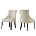 thumbnail image 3 of Chelsea Lane Curved Back Velvet Tufted Dining Chair, Set of 2, Beige, 3 of 4