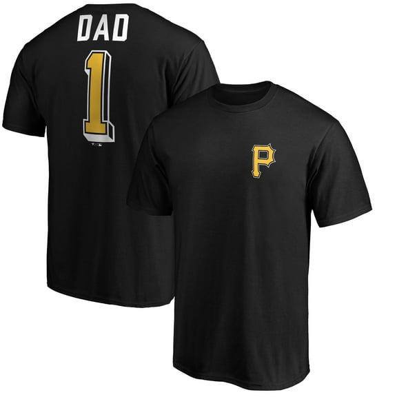 Men's Black Pittsburgh Pirates Number One Dad T-Shirt