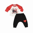 thumbnail image 4 of ZEHJUHAN Toddler Boys' 2-Piece Set, "Heart Breaker" Print Round Neck Long Sleeve T-Shirt and Heart Print Pants Red，6-9M, 4 of 11