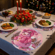 thumbnail image 2 of 4pzs Mantel Individual De Mesa Bordado Navideño Xtellar rosa, 2 of 4