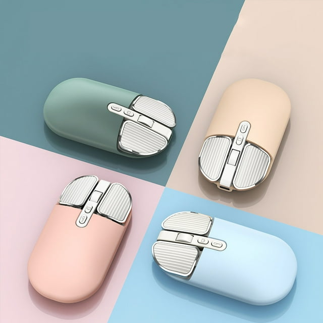 Xihbxyly Las Mejores Ofertas de Hoy Ratón Inalámbrico Bluetooth + 2,4G, Modo Dual, Silencioso, Bonito Ratón para Ordenador Portátil, para Oficina, Hogar y Carga