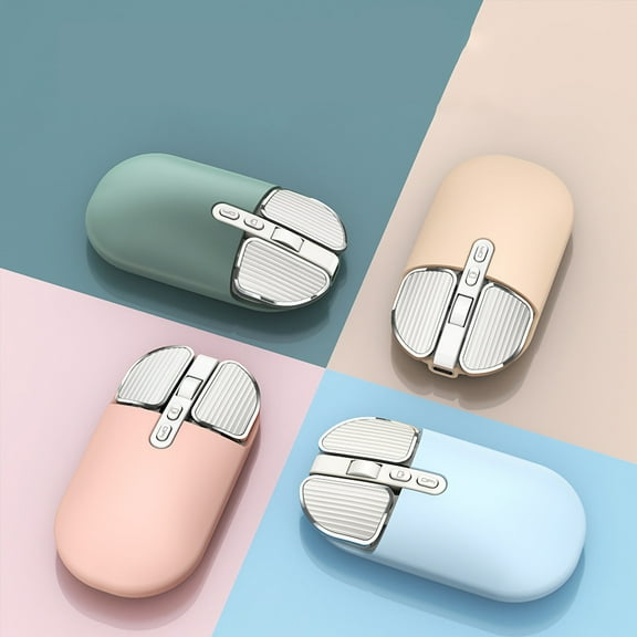 Latrodar Silent Mouse Wireless USB Mouse for Laptop Rechargeable Trendy Mouse Mute USB 2.4G Mice Double Mode Connection Gaming Mouse for PC Chromebook Tablet Beige Holiday Saving