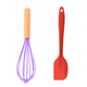 thumbnail image 1 of Juego de mini utensilios de cocina de 2 piezas: utensilios de cocina de silicona con mangos de madera, 1 of 5