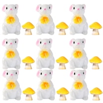 KONTONTY 20Pcs Decorative Resin Bunny Ornaments and Mushroom Figurines for Bonsai and Flowerpot Garden Decor