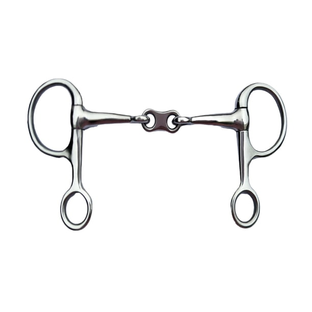 Broca de caballo 2 anillos Suministros de herramientas de entrenamiento de caballos duraderos Accesorios ecuestres de acero inoxidable Anillos Brocas Cola bocado de caballo