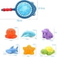 thumbnail image 3 of SeWooo Juego de 7 juguetes para la bañera para bebés, juguetes para la bañera a partir de 1 año, juguetes para la bañera, animales que lanzan agua para niños con red de pesca, juguetes para la bañera, 3 of 7
