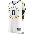 thumbnail image 2 of Youth Fanatics Tyrese Haliburton White Indiana Pacers Fast Break Replica Jersey - Association Edition, 2 of 3