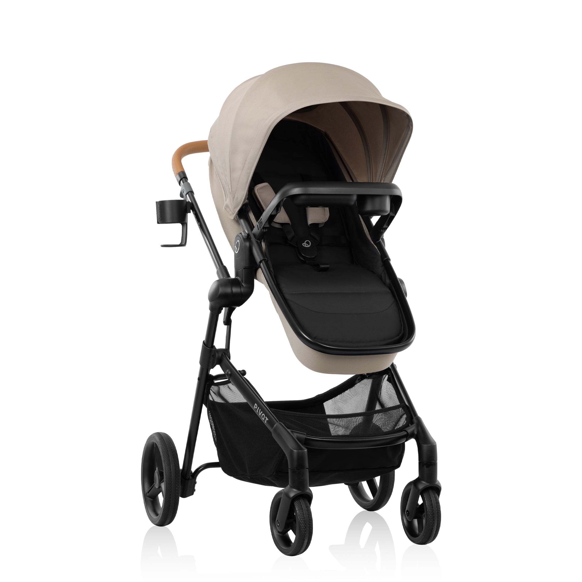 Evenflo Pivot NXT Travel System with LiteMax NXT Infant Car Seat (Latte Tan)