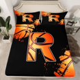thumbnail image 2 of Homewish Cartoon Monogrammed R Queen Sheet Sets, Cartoon Basketball Lover Flat Sheet, Teens Kids Boys Girls Queen Fitted Sheet, Microfiber Bedroom Decor, 4 Pieces, 2 of 7