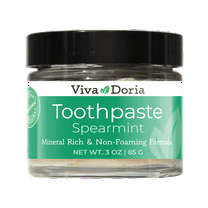 Viva Doria Flouride Free Natural Mineralizing Toothpaste - Spearmint (3 oz glass jar)