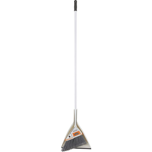 Angle Broom with Dustpan Set, Sharply Angled Bristles to Reach Narrow