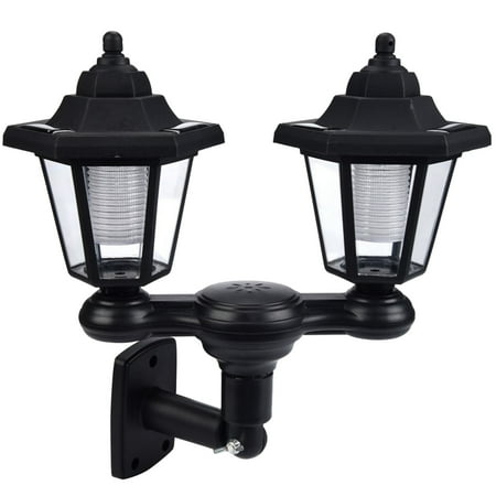 

Outdoor Post Lights Waterproofs Decorative Lamp Vintage for Patio Garden Backyard Front/Back Door Two Post Headlights Solar Double Head Hexagonal Lamp