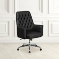 thumbnail image 2 of Flash Furniture Hansel Mid-Back Traditional Tufted Black LeatherSoft Executive Swivel Office Chair with Arms, 2 of 13