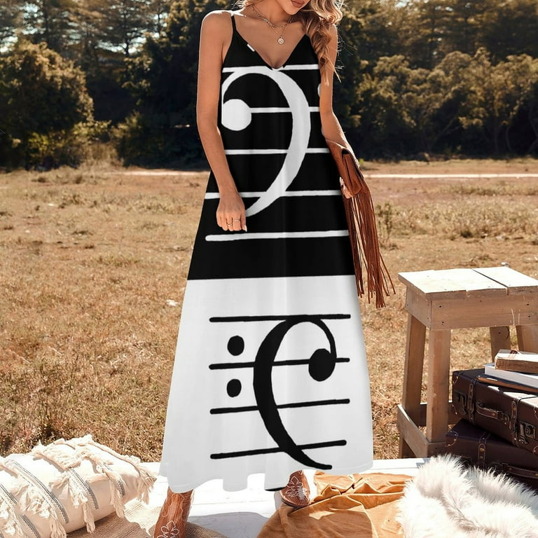 Bass clef Sleeveless Dress ladies dresses for women luxury dresses