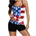 thumbnail image 2 of CALAFEBILA 2 Piece Swimsuits for Women Plus Modest Tankini Pools Summer Independence Day Padded American Flag Graphic Bathing Suits, 2 of 6