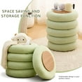 thumbnail image 4 of Tcbosik Round Teddy Fleece Storage Ottoman, 15"Dia x 17.7"H, Multi-Functional Upholstered Footrest Seat w/ Flip-Top Tray, for Living Room, Bedroom & Vanity (Light Green), 4 of 8