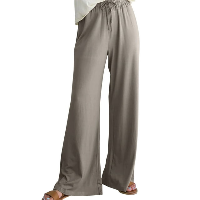 FNFYFH Clearance Women's Plus Size Soft Linen Pants Loose