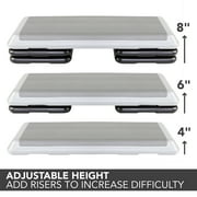 The Step Original Health Club Aerobic Step Risers in Black/Gray for Use with The Step Aerobic Platform