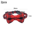 thumbnail image 2 of Collar de gato a cuadros con cuello de gatito de 2 piezas con collar de gato con lazo desmontable para gatitos, 2 of 5