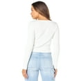 thumbnail image 3 of Celebrity Pink Long Sleeve Sweetheart Rib Top, Women's and Women's Plus, 3 of 4