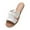 White, variant on Quaouag Women's Flat Sandals Summer Casual Slip On Leather Slide Sandal