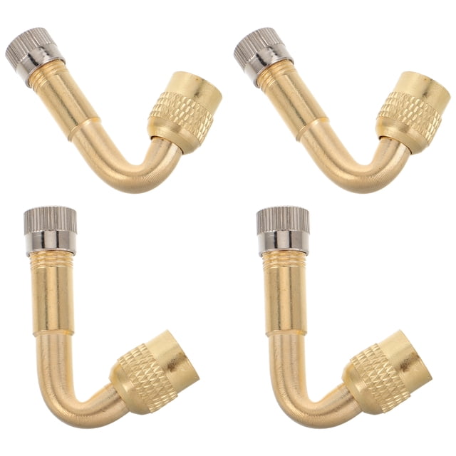 KAKOWELY valve adapter 4 Pcs Tire Valve Stem Extenders for Car Trucks RVs and Motorcycles Brass Valve Extension Rods Auto Tire Valve Adapter Kit1.77"X1.77"X0.39"