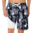 thumbnail image 4 of Gelikeya Teen Boys Swim Trunks Size 14-16 with Compression Liner Graphic Swimming Bottoms Elastic Waist 2 In 1 Swimwear Shorts for Pool Beach, Grey, 4 of 4