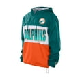 thumbnail image 2 of Men's New Era Aqua Miami Dolphins Ripstop Quarter-Zip Hooded Windbreaker, 2 of 5