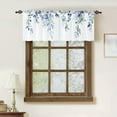 thumbnail image 6 of Farmhouse Eucalyptus Blue Green Leaves Curtain Toppers Valance for Window Treatments Floral Botanical Rod Pocket Kitchen Window Drapes for Bathroom Bedroom Living Room 1 Panel (52x18 Inch), 6 of 6