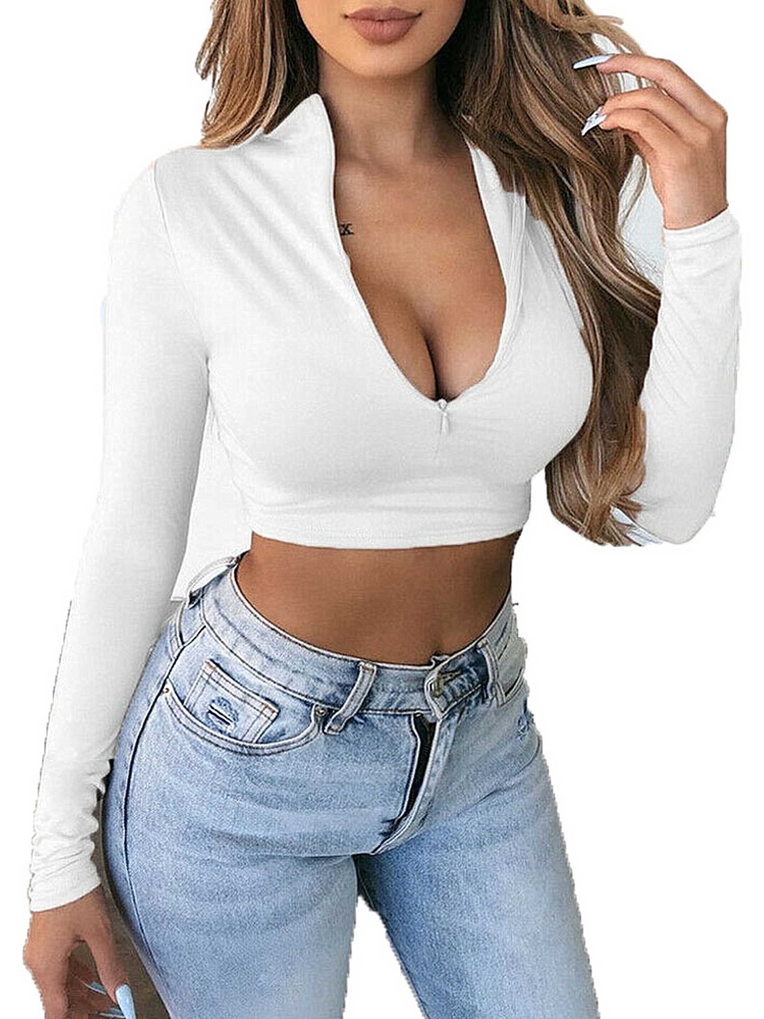 zip through crop top