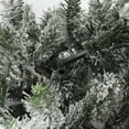 thumbnail image 3 of VEIKOUS 6.5' Christmas Pencil Tree, Pre-Lit Flocked Slim Xmas Tree W/ 200 Multi-Color Twinkling LED Lights, Green, 3 of 10