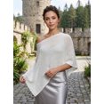 thumbnail image 6 of LMLYSoH Womens Knitted Ponchos Tops Shimmer Solid Shawl Wraps Comfortable Asymmetry Cape for Spring Summer, 6 of 9