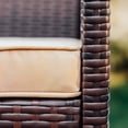 thumbnail image 5 of Hearth & Harbor Outdoor Patio Furniture Bistro Set, Wicker 3 Piece Patio Set, Brown with Beige Cushions, 5 of 8