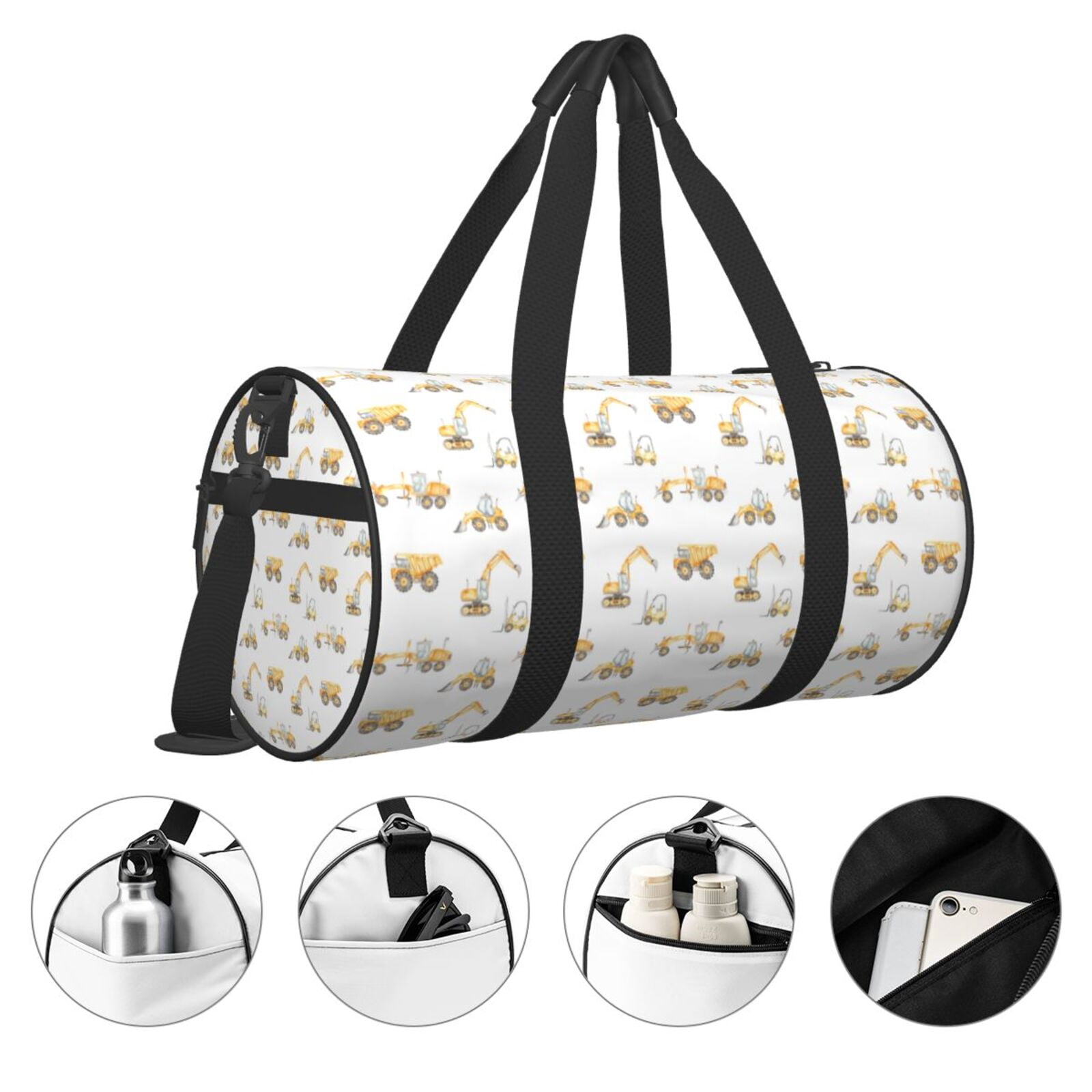 Defioc Dump Truck for Travel Duffle Bag,Weekender Bag Carry On Tote Bags Hospital Bag Large Capacity Sport Gym Bag for Men Women Fit for Trave, Gym,Weekend