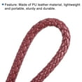 thumbnail image 4 of Uxcell PU Keyring Woven Lanyard Straps Braided Leather Keychain, Dark Red 2 Pack, 4 of 5