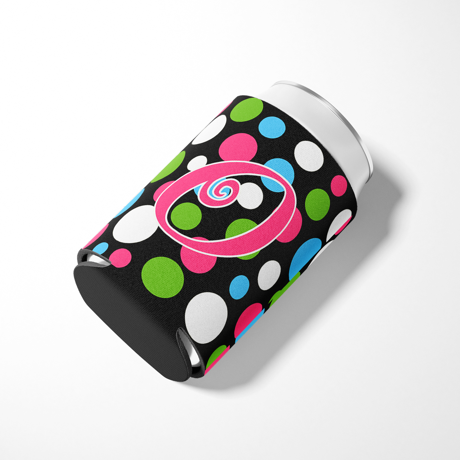 Carolines Treasures CJ1038-OCC Letter O Initial Monogram - Polkadots And Pink Can Or Bottle  Hugger