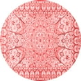 thumbnail image 1 of Ahgly Company Machine Washable Indoor Round Medallion Red Traditional Area Rugs, 7' Round, 1 of 4