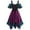 Purple, variant on Enjoytime Gothic Dresses for Women Patchwork Cold Shoulder Midi Dress Sleeveless Lace Up Bandage Irregular Costume