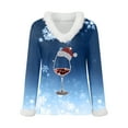 thumbnail image 4 of Splozh Womens Long Sleeve Shirts Women Fashionable Winter Christmas Printed V Neck Long Sleeved Corset T Shirt Top Blue,XL, 4 of 5