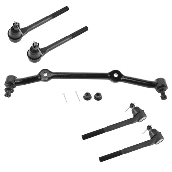 TRQ Front Driver & Passenger Side Steering Kit Center Link Tie Rod Fits 1996-2005 Chevrolet Blazer 1996-2003 S10 1996-2001 GMC Jimmy Sonoma 1996-2000 Isuzu Hombre