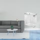 thumbnail image 2 of Organizador plegable con gancho y papelera colgante con tapa para baño, armario, puerta de cocina, toallas, albornoces y basura., 2 of 8
