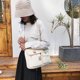 thumbnail image 3 of Bolsa Bolso bandolera de lona para mujer. bolso de hombro de viaje japonés coreano (blanco L) Ehuebsd Nuevos Originales, 3 of 9