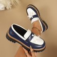 thumbnail image 2 of Gpaecead Women's Two Tone Platform Tassel Loafers Faux Leather Chunky Sole Slip On British Style Comfort Shoes For Work And Casual Blue, 2 of 8
