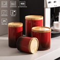 thumbnail image 2 of Sweejar Ceramic Food Storage Jar, Stackable Kitchen Canisters, Containers with Airtight Seal Wooden Lid - 39 Fl Oz ,Gradient Red, 2 of 6