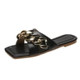 thumbnail image 2 of Zapatillas de playa de cadena plana cruzada cómodas para vacaciones de ocio para mujer Wmkox8yii  ytu2630, 2 of 5